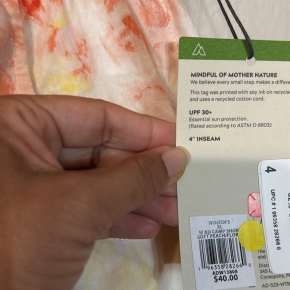 NWT Alpine Design Floral Camp 4” Shorts Pull-On Lightweight Red Yellow UPF30 XL - Picture 11 of 13